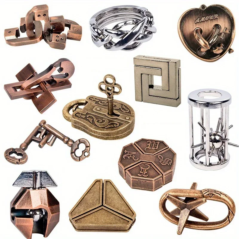 Classic Intellectual Metal Puzzle Toy, Difficult Brain Teaser Game