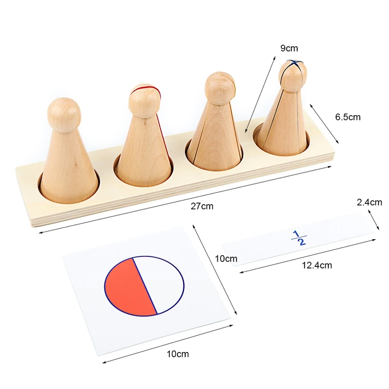Fraction Skittles Tray Montessori Math Toy for Preschool Learning - 4