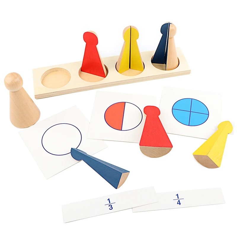Fraction Skittles Tray Montessori Math Toy for Preschool Learning