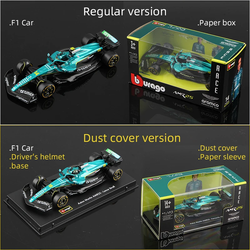 2025 Aston Martin AMR25 F1 Car Model 1:43 Scale Die Cast Racing Vehicle - 2
