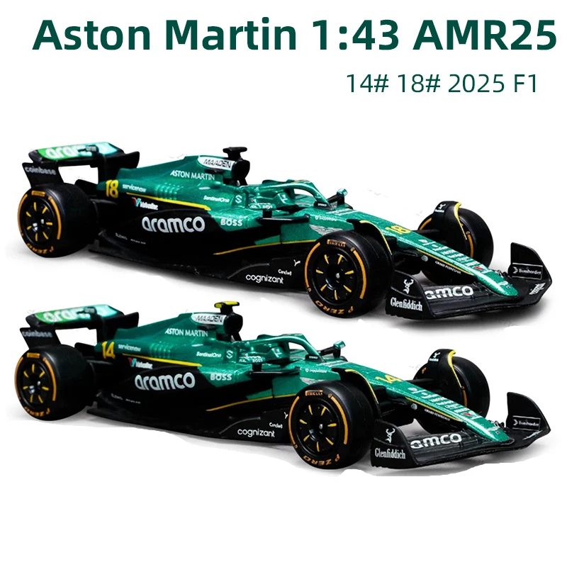 2025 Aston Martin AMR25 F1 Car Model 1:43 Scale Die Cast Racing Vehicle