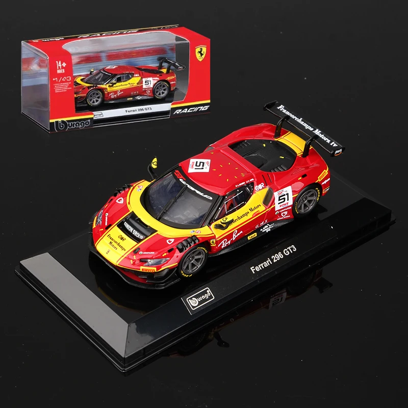 Ferrari 296 GT3 1:43 Scale Diecast Race Car Model Alloy Toy Vehicle - 4