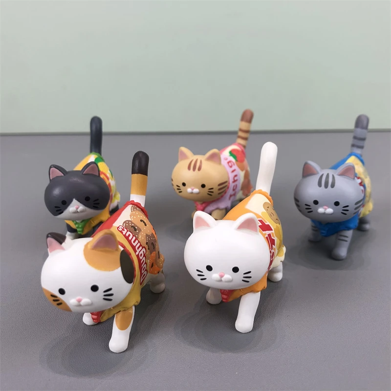 Capsule Toy Cat Wearing Candy Packaging Snack Wrapper Figure Blind Box Collectible Ornament - 3
