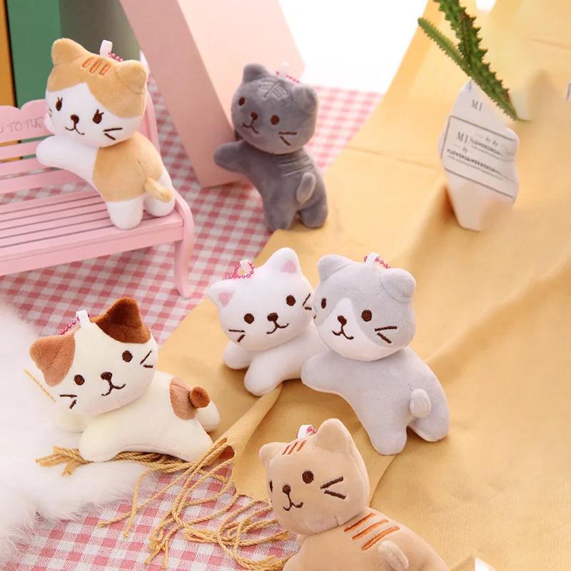 Cute Cat Plush Backpack Pendant, 12cm Soft Kitten Toy Keychain - 2
