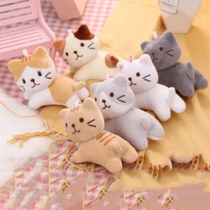 Cute Cat Plush Backpack Pendant, 12cm Soft Kitten Toy Keychain