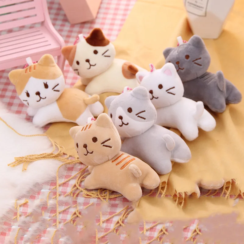 Cute Cat Plush Backpack Pendant, 12cm Soft Kitten Toy Keychain