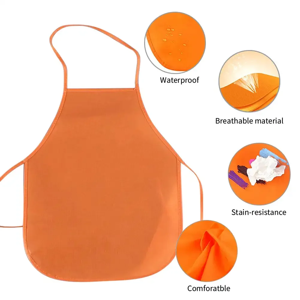 Kids Painting Apron, Non-Woven Fabric Children Art and Cooking Bib - 3