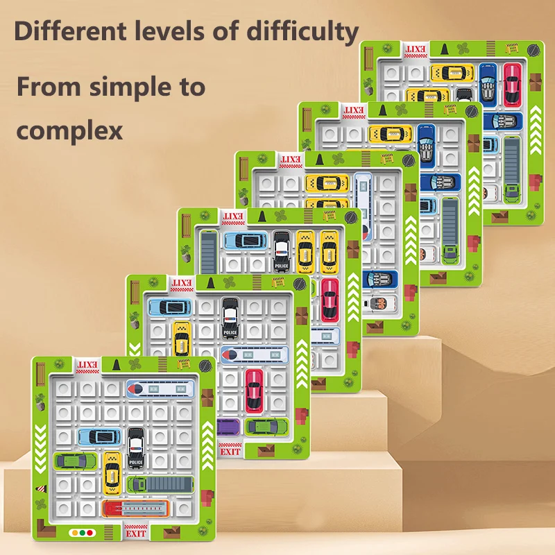 Children's Educational Puzzle Game, Parking Lot Maze with Moving Vehicles for Logical Thinking and Concentration - 5