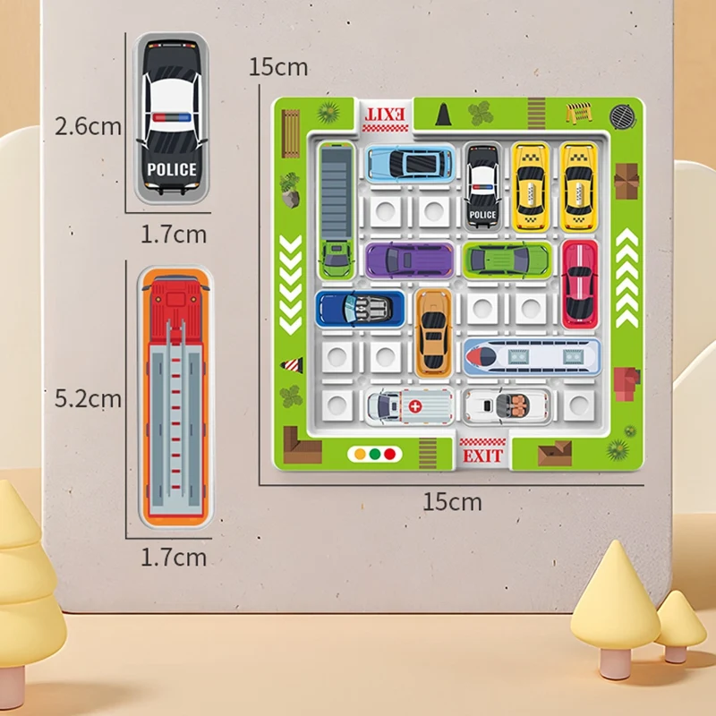 Children's Educational Puzzle Game, Parking Lot Maze with Moving Vehicles for Logical Thinking and Concentration - 6