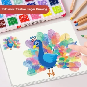 Finger print painting kit for kids, creative drawing and DIY graffiti educational toy