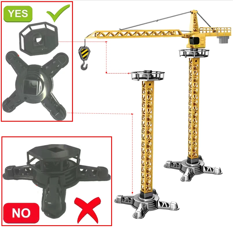 Diecast Tower Crane Model Toy Construction Vehicle for Kids - 6