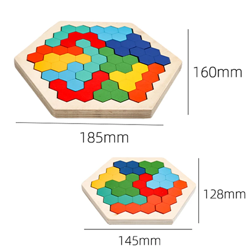 Wooden Tangram Puzzle Toy for Kids, Educational Math Jigsaw Game - 6