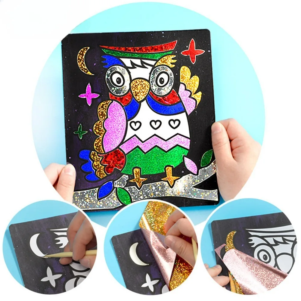 DIY Cartoon Magic Transfer Painting Crafts for Kids Arts and Crafts Toys Children Creative Educational Learning Drawing Toys - 5