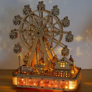 3D Wooden Puzzle Ferris Wheel DIY Assembly Building Model Kit