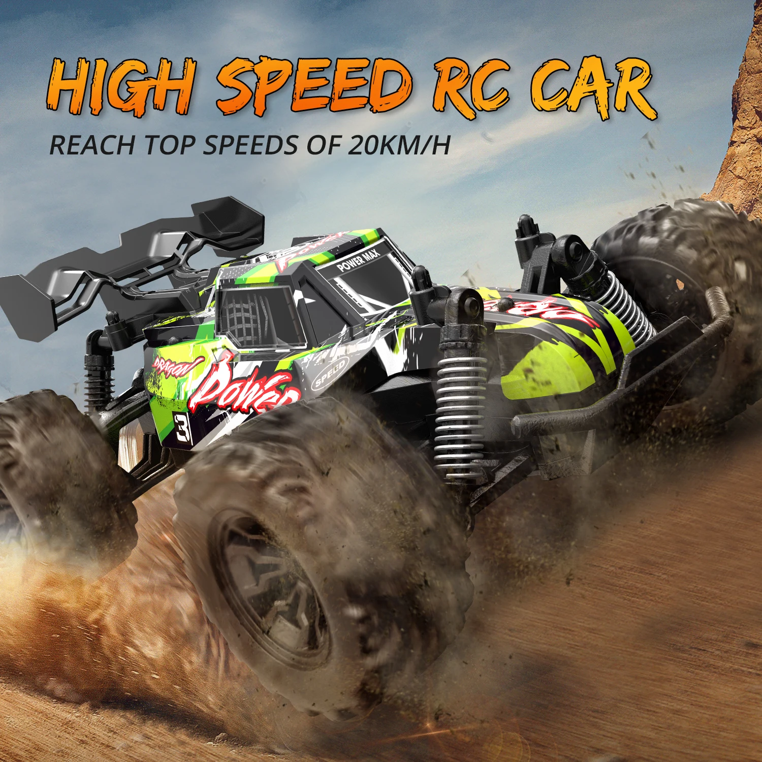 4WD Remote Control Car, 2.4G High-Speed Off-Road Drift Climbing Vehicle - 4