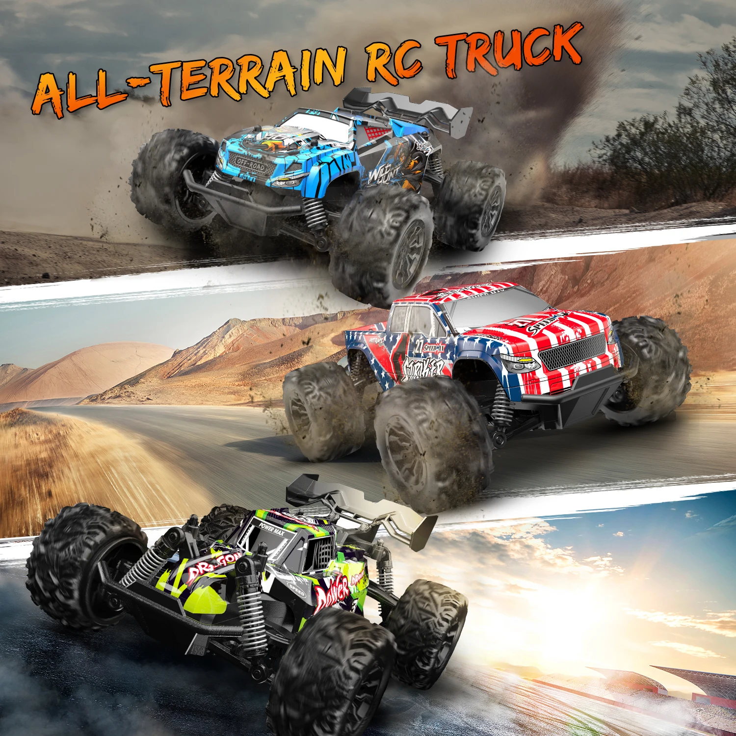 4WD Remote Control Car, 2.4G High-Speed Off-Road Drift Climbing Vehicle - 6