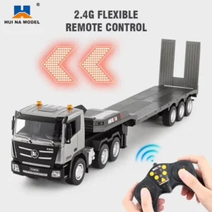 9-Channel Remote Control Flatbed Truck 1:24 Scale Alloy Engineering Vehicle
