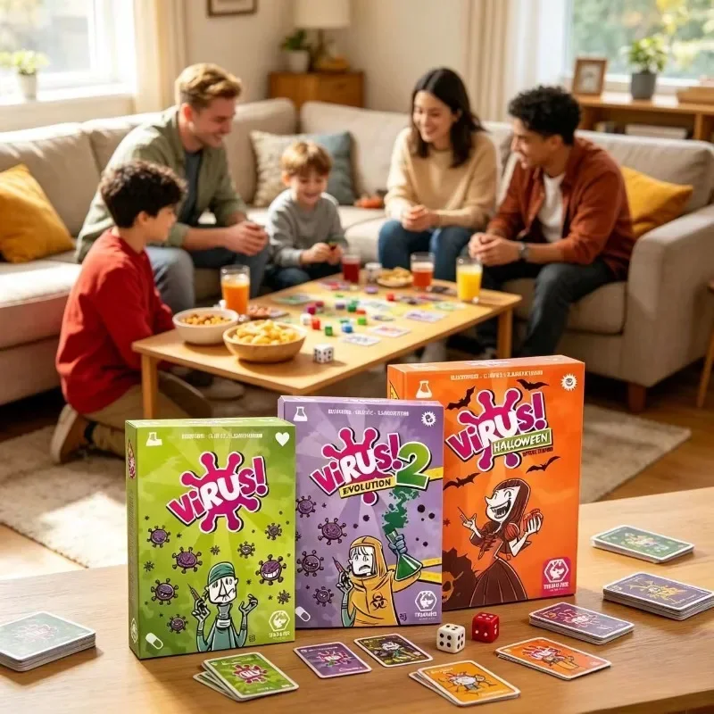 Virus Card Game and Virus Evolution 2 Strategy Board Game Set