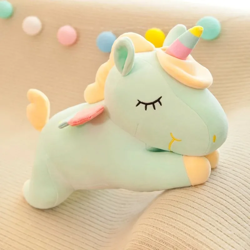 Lying Unicorn Plush Toy, Soft Stuffed Animal Pillow for Kids - 3
