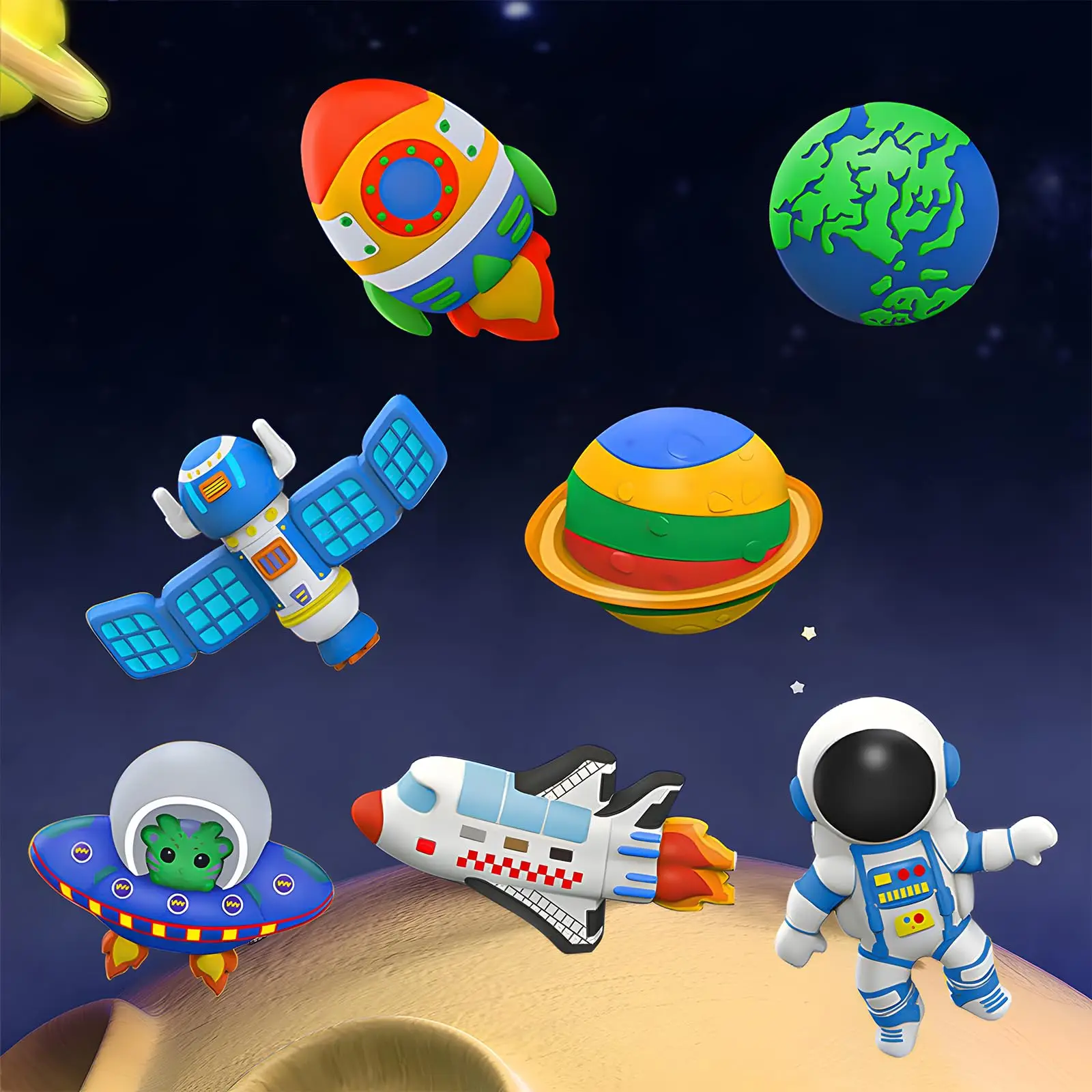 Kids Arts and Crafts Painting Kit with Space and Dinosaur Themes - 2