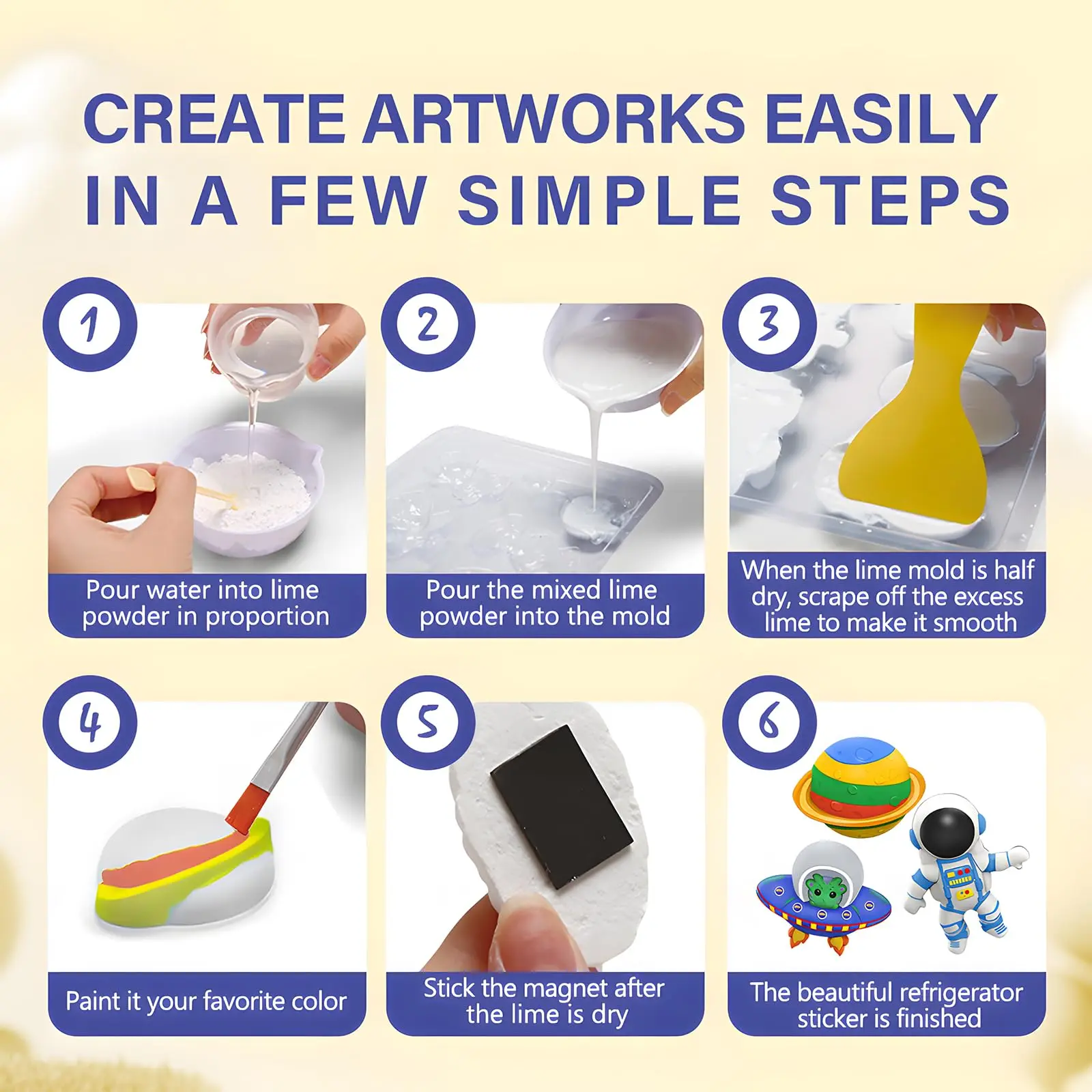 Kids Arts and Crafts Painting Kit with Space and Dinosaur Themes - 5