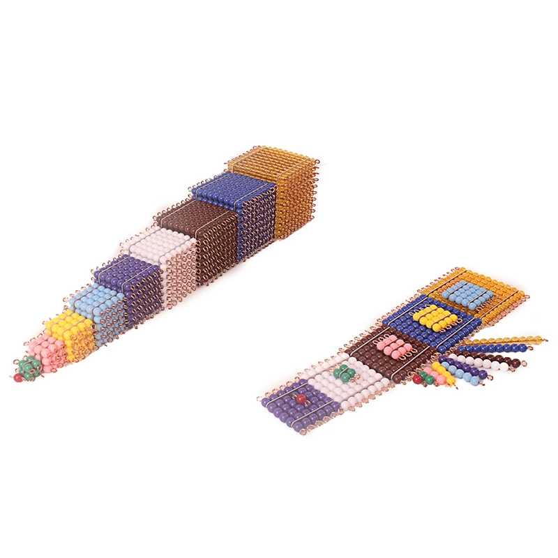 Montessori math beads set, 1-1000 number learning cubes and squares for children - 4