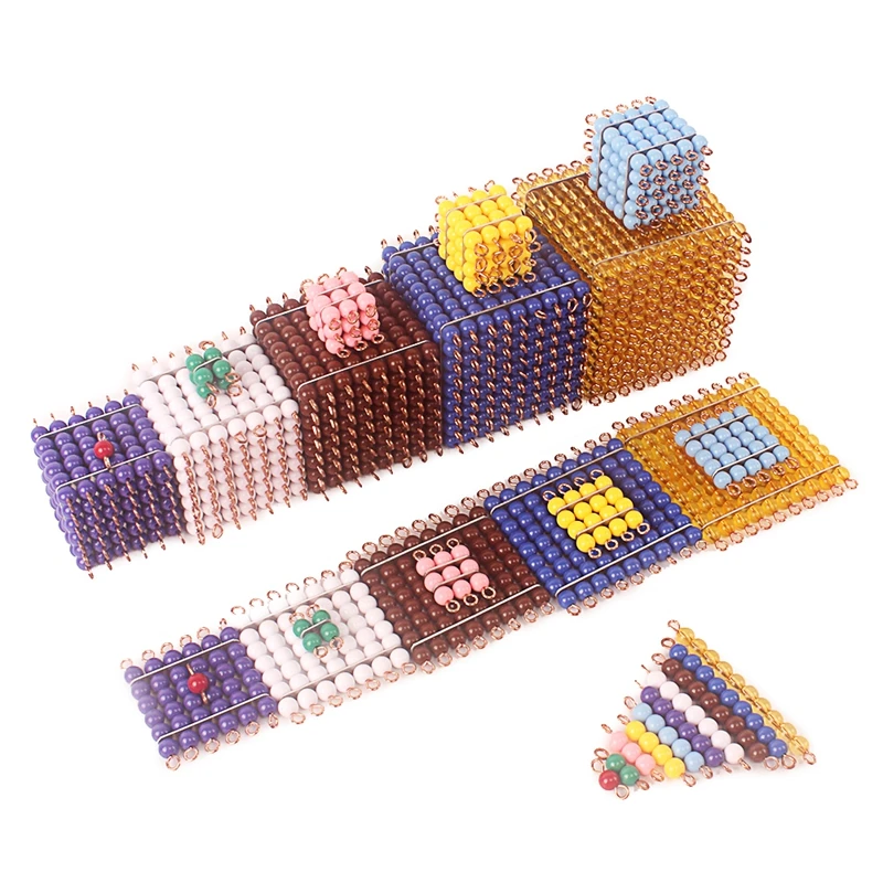 Montessori math beads set, 1-1000 number learning cubes and squares for children - 5