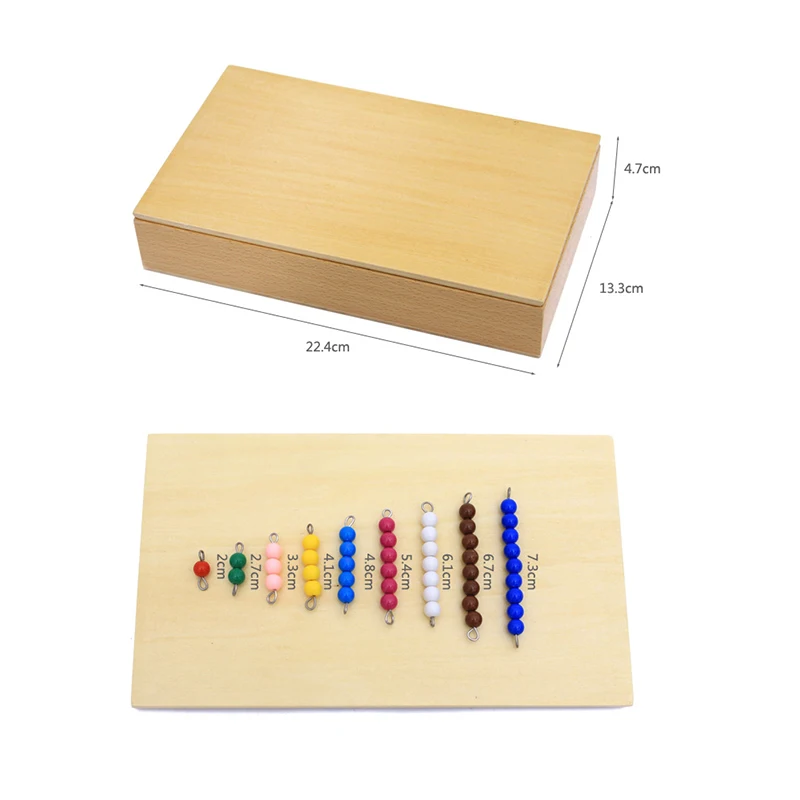 Montessori Math Toys Wooden Checker Board with Beads for Preschool Learning - 6