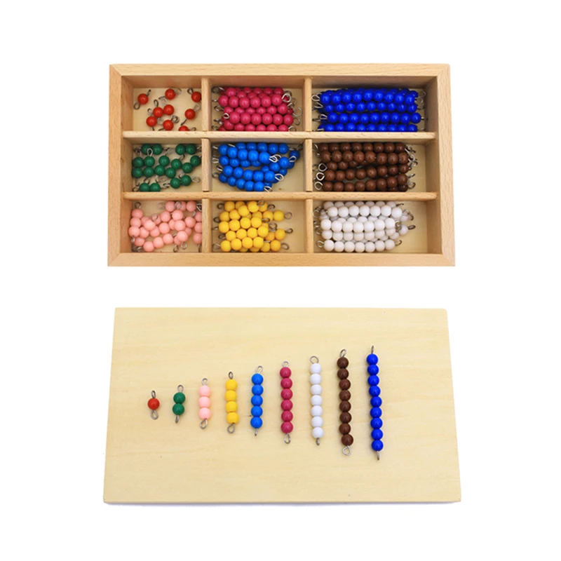 Montessori Math Toys Wooden Checker Board with Beads for Preschool Learning