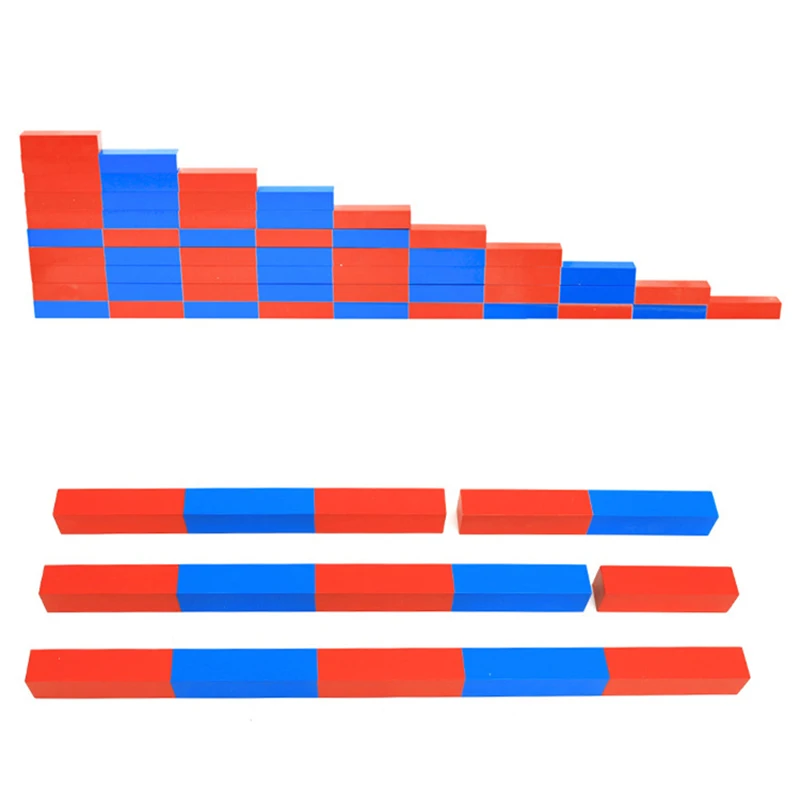 Montessori number rods, wooden math counting sticks 5-50cm for kids - 3