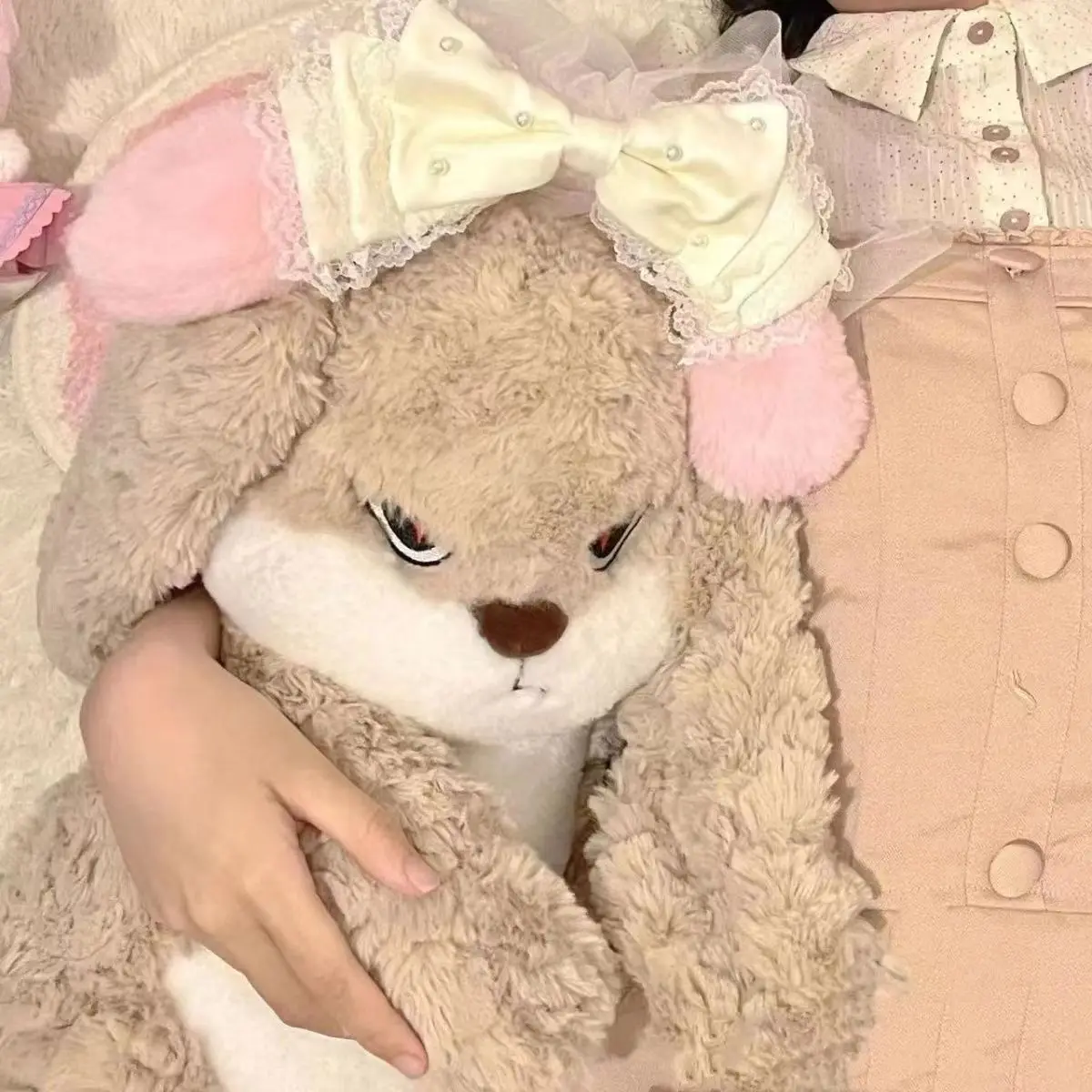Large Angry Rabbit Plush Toy, Soft Stuffed Animal Doll for Room Decor - 5
