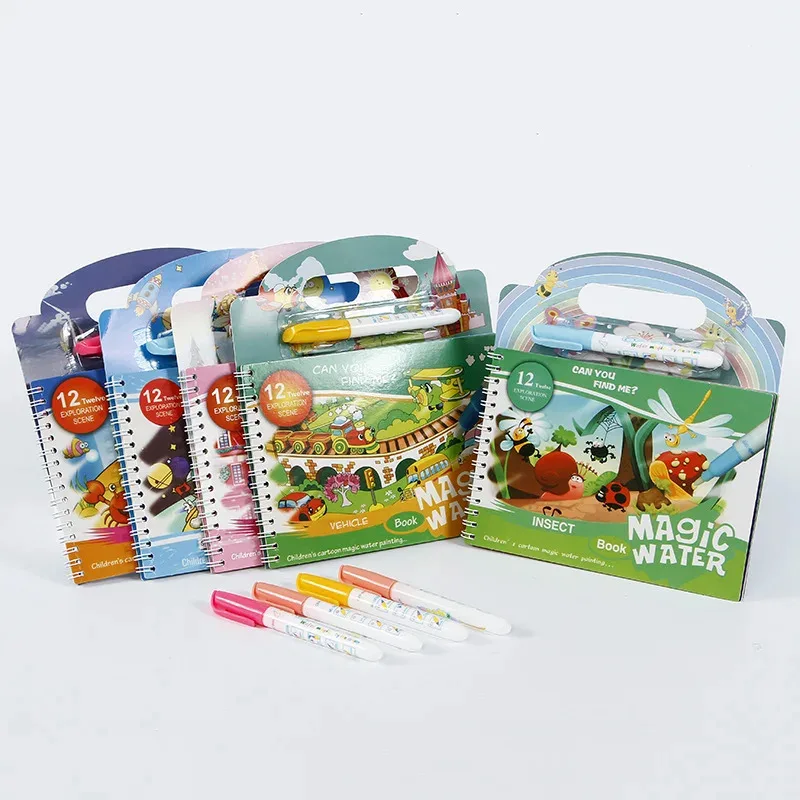 Magic Water Drawing Book for Toddlers, Reusable Mess-Free Painting Toy - 3