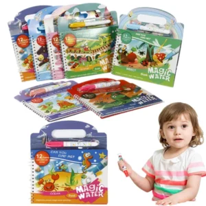 Magic Water Drawing Book for Toddlers, Reusable Mess-Free Painting Toy