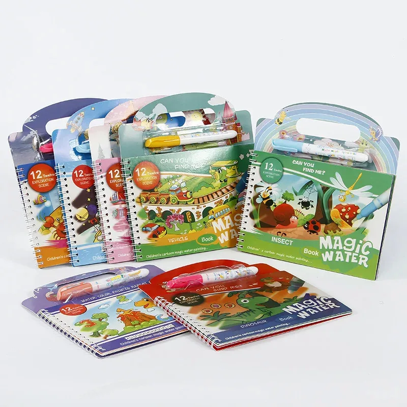 Magic Water Drawing Book for Toddlers, Reusable Mess-Free Painting Toy - 4