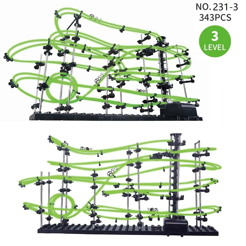Luminous Marble Run Maze with Electric Elevator and Steel Balls - 4