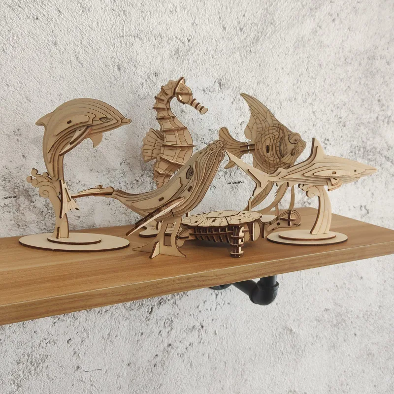 Marine Life 3D Wooden Puzzle Educational Toy for Kids - 2