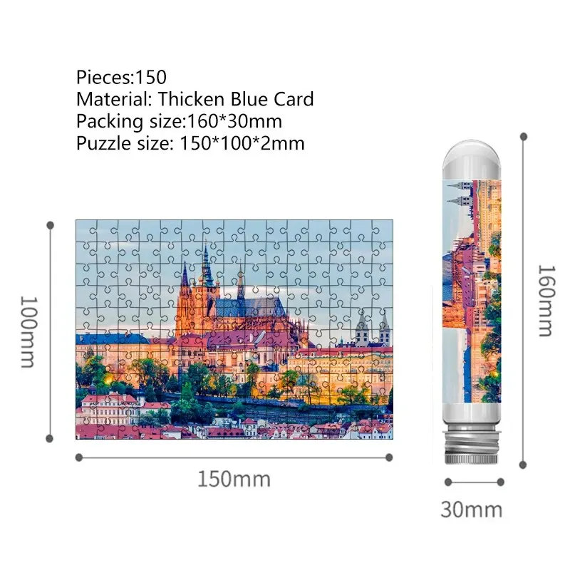 Mini Jigsaw Puzzle 150 Pieces in Test Tube Portable Educational Game - 2