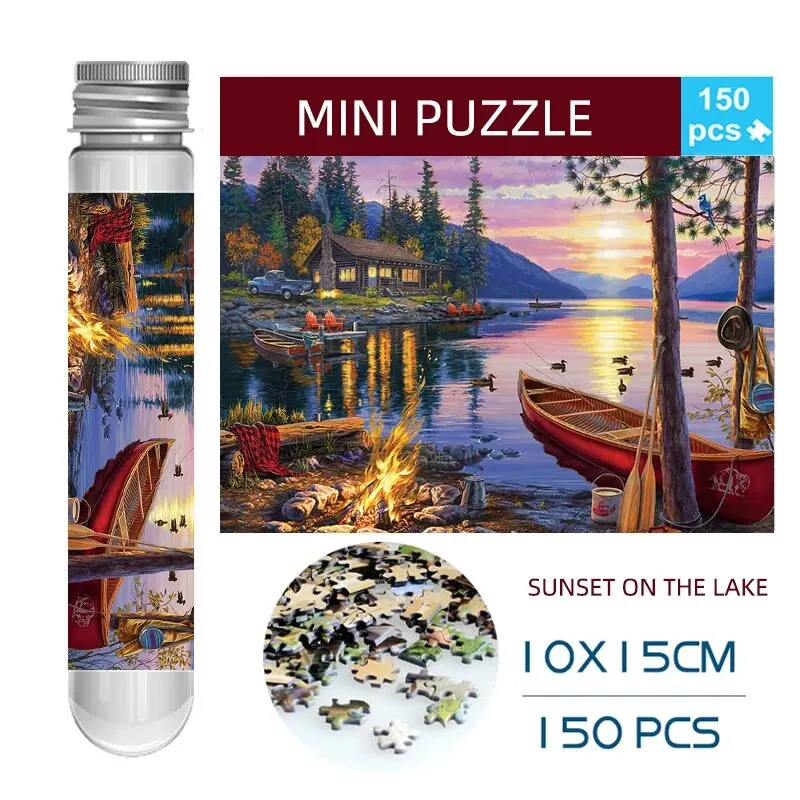 Mini Jigsaw Puzzle 150 Pieces in Test Tube Portable Educational Game - 3