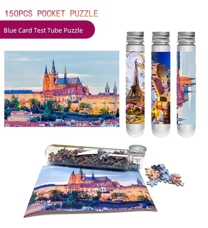Mini Jigsaw Puzzle 150 Pieces in Test Tube Portable Educational Game