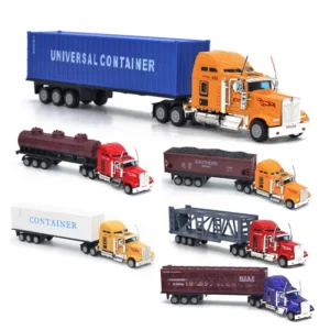 Diecast Car Carrier Truck Model 1:65 Scale Alloy Toy Vehicle for Kids