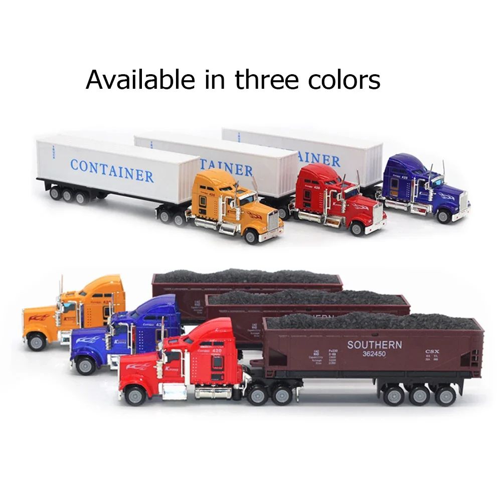 Diecast Car Carrier Truck Model 1:65 Scale Alloy Toy Vehicle for Kids - 4