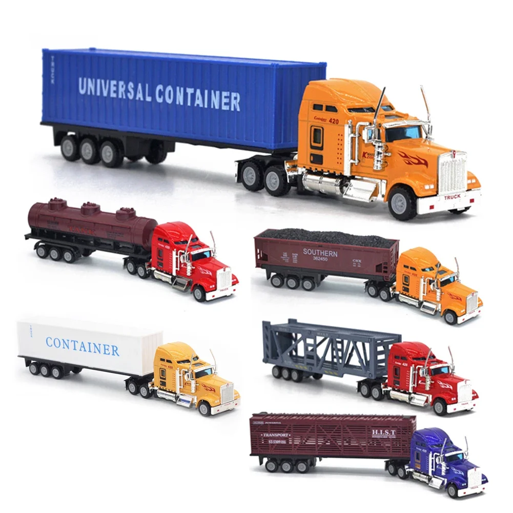 Diecast Car Carrier Truck Model 1:65 Scale Alloy Toy Vehicle for Kids