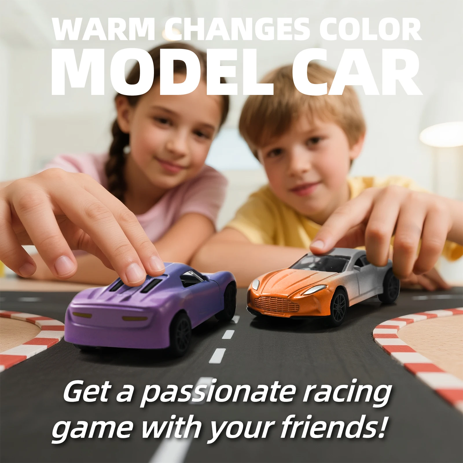 Color Changing Pull Back Toy Car, 1:60 Scale Diecast Racing Model - 5