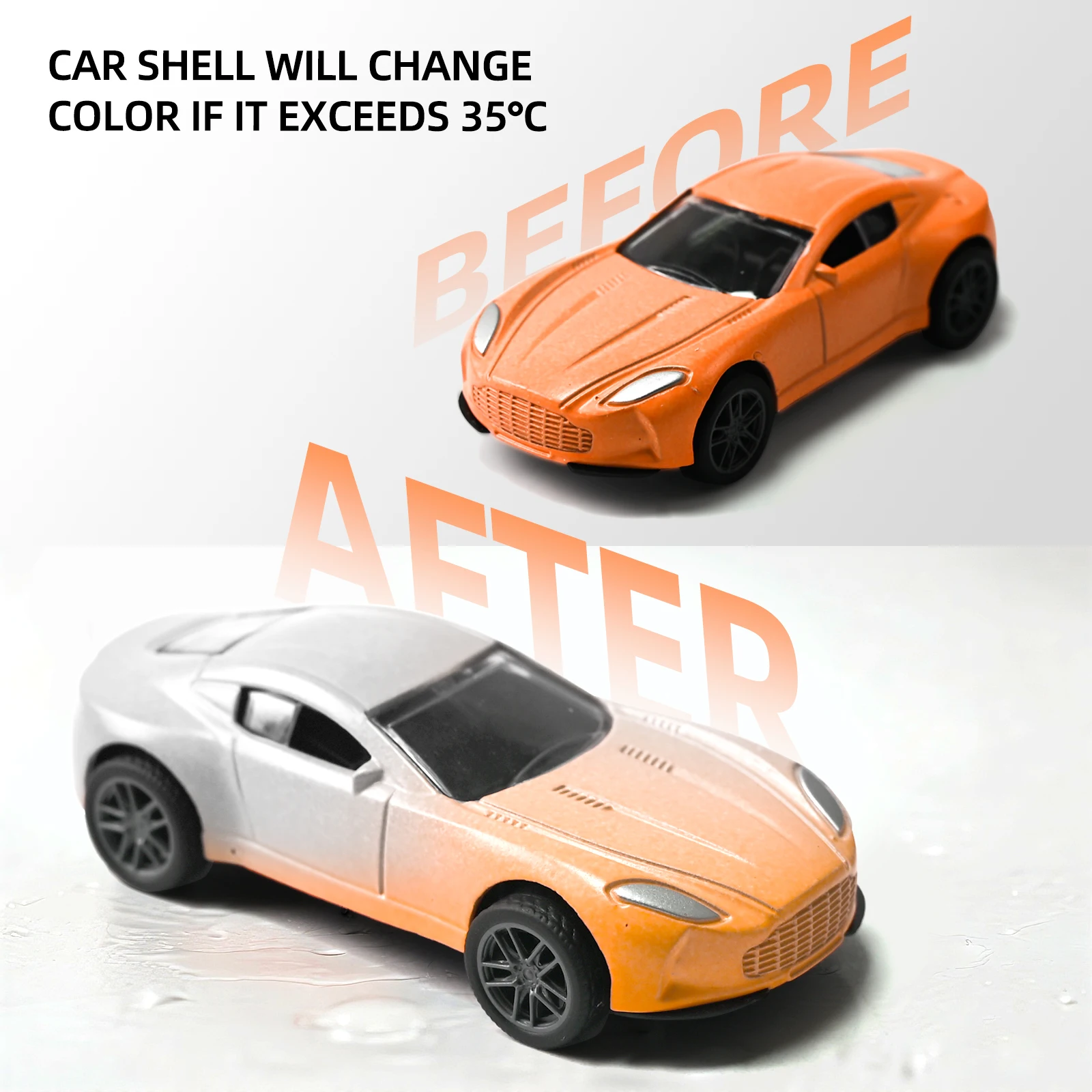 Color Changing Pull Back Toy Car, 1:60 Scale Diecast Racing Model - 6