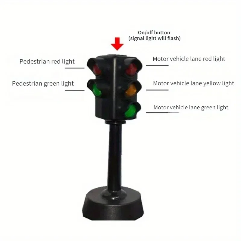 Mini Traffic Light Toy for Kids, Educational Road Safety Sign Block - 5
