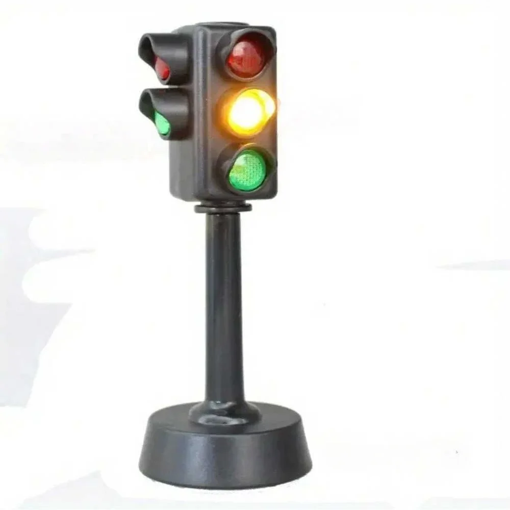 Mini Traffic Light Toy for Kids, Educational Road Safety Sign Block