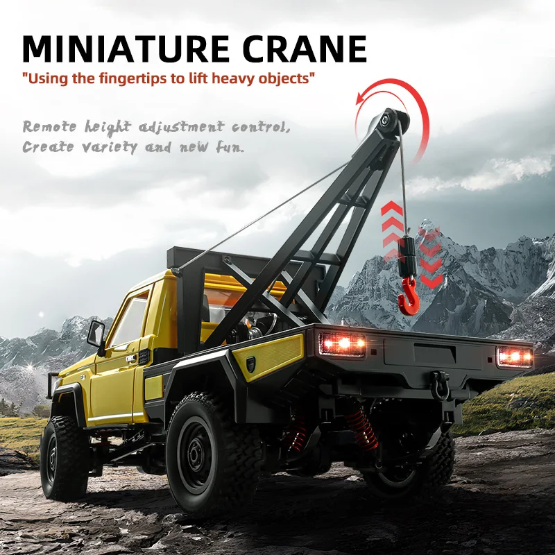 1:12 4WD RC Crawler Truck with Remote Control Hoist and LED Lights - 4