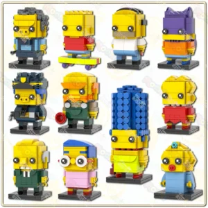 Animation Series Character Building Blocks Set - Marge Bart Maggie Homer Figures