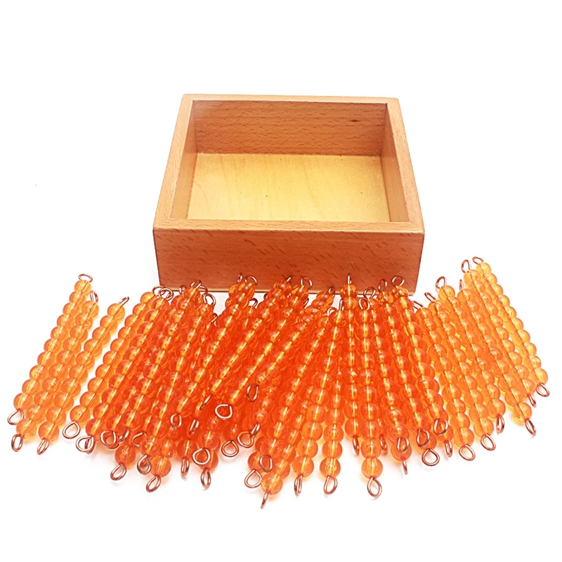 Montessori Golden Beads Set 45 Pieces for Decimal System Math Learning - 4