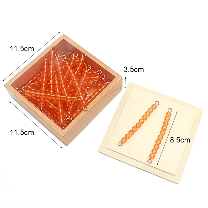 Montessori Golden Beads Set 45 Pieces for Decimal System Math Learning - 6